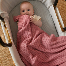 Load image into Gallery viewer, Blush Basket Weave Knit Blanket
