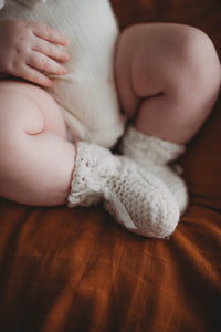 Snuggle Hunny Kids Merino Wool Baby Bonnet & Booties - Ivory