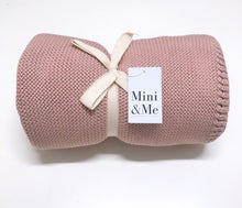 Load image into Gallery viewer, Mini &amp; Me Cable Knit Baby Blanket
