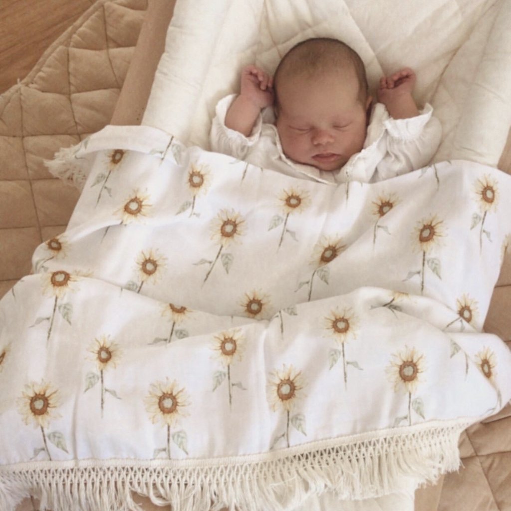 Fringe swaddle online blanket