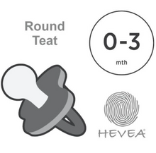 Load image into Gallery viewer, Hevea Pacifier Round 0-3 months - Shiitake Grey
